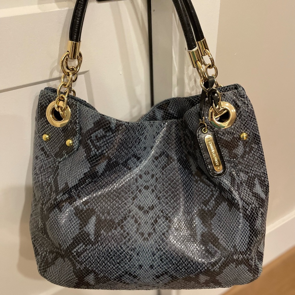 Cynthia Rowley Blue Animal Print Hobo Bag